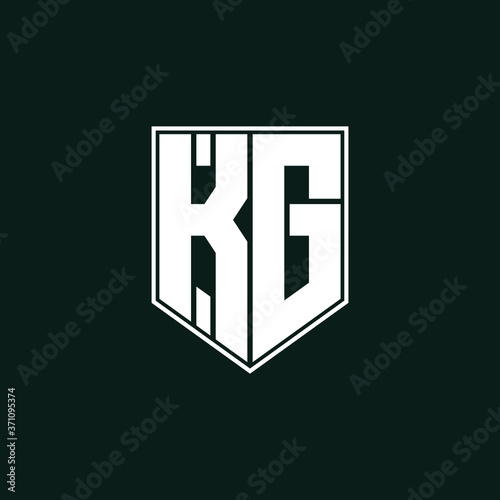 Letter KG monogram logo design. polygonal logo