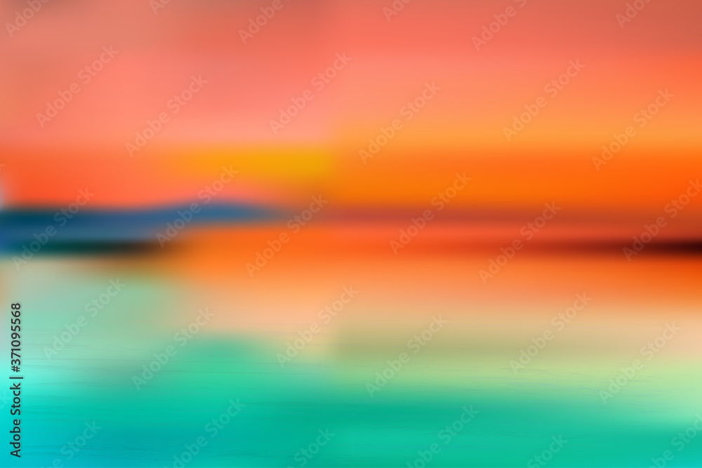 Motion blur tropical sunset beach with a background of abstract ocean waves bokeh sun light. Copy the summer vacation room and business travel concept. Antique tone color filter style.