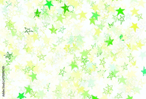 Light Green, Yellow vector template with sky stars.