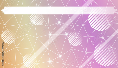 Decorative background with triangles, line, circle, space for text. Bright background for poster, banner, flyer. Vector illustration. Creative gradient color.