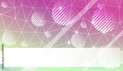 Decorative background with triangles, line, circle, space for text. Bright background for poster, banner, flyer. Vector illustration. Creative gradient color.