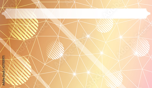 Decorative background with triangles, line, circle, space for text. Bright background for poster, banner, flyer. Vector illustration. Creative gradient color.