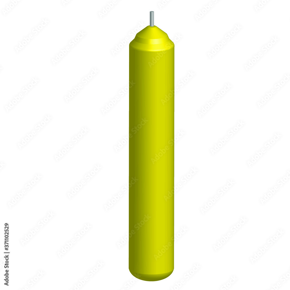 A candle without a fire. Yellow candle. Candle graphic A candle without a fire. Yellow candle. Candle graphic
