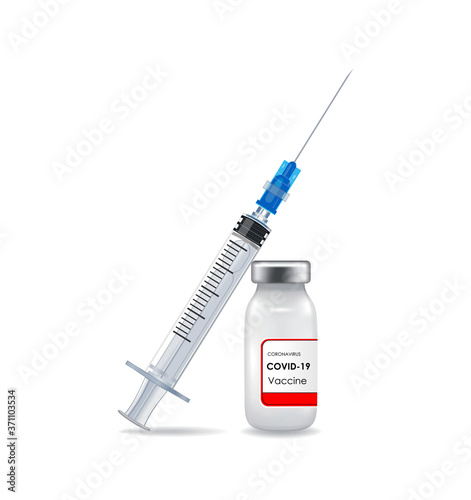 A single bottle vial of Covid-19 coronavirus vaccine