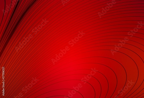 Light Red vector backdrop with curved lines.