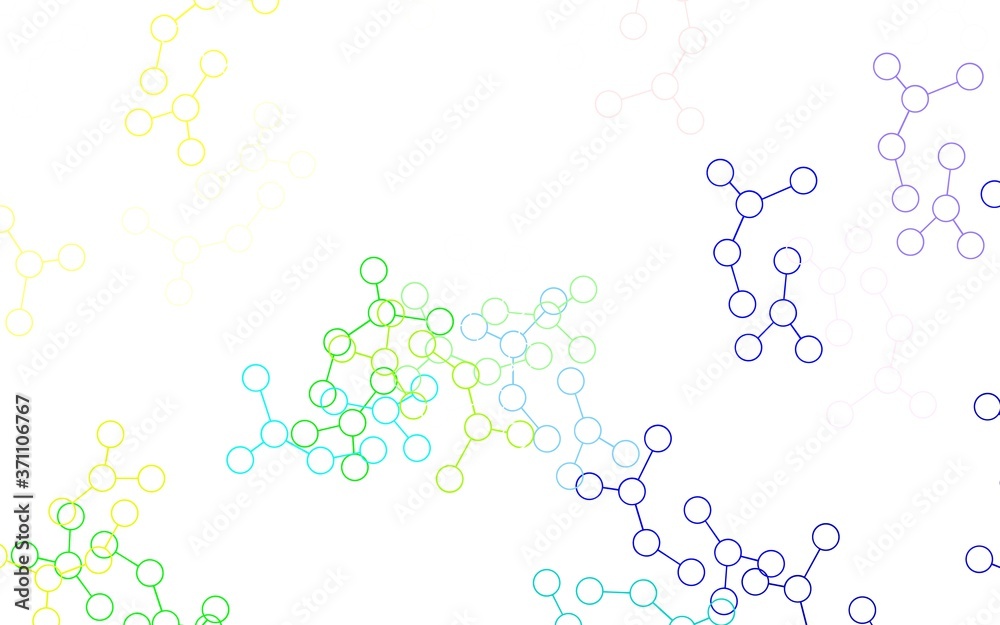 Light Multicolor vector template with artificial intelligence structure.