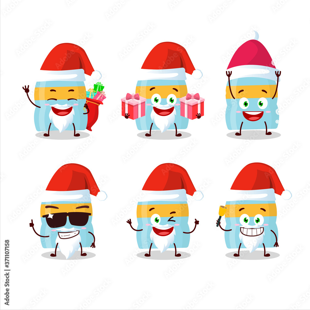 Santa Claus emoticons with drink bottle cartoon character