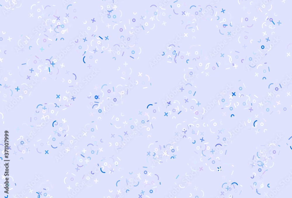 Light BLUE vector background with arithmetic signs. Light BLUE vector background with arithmetic signs.