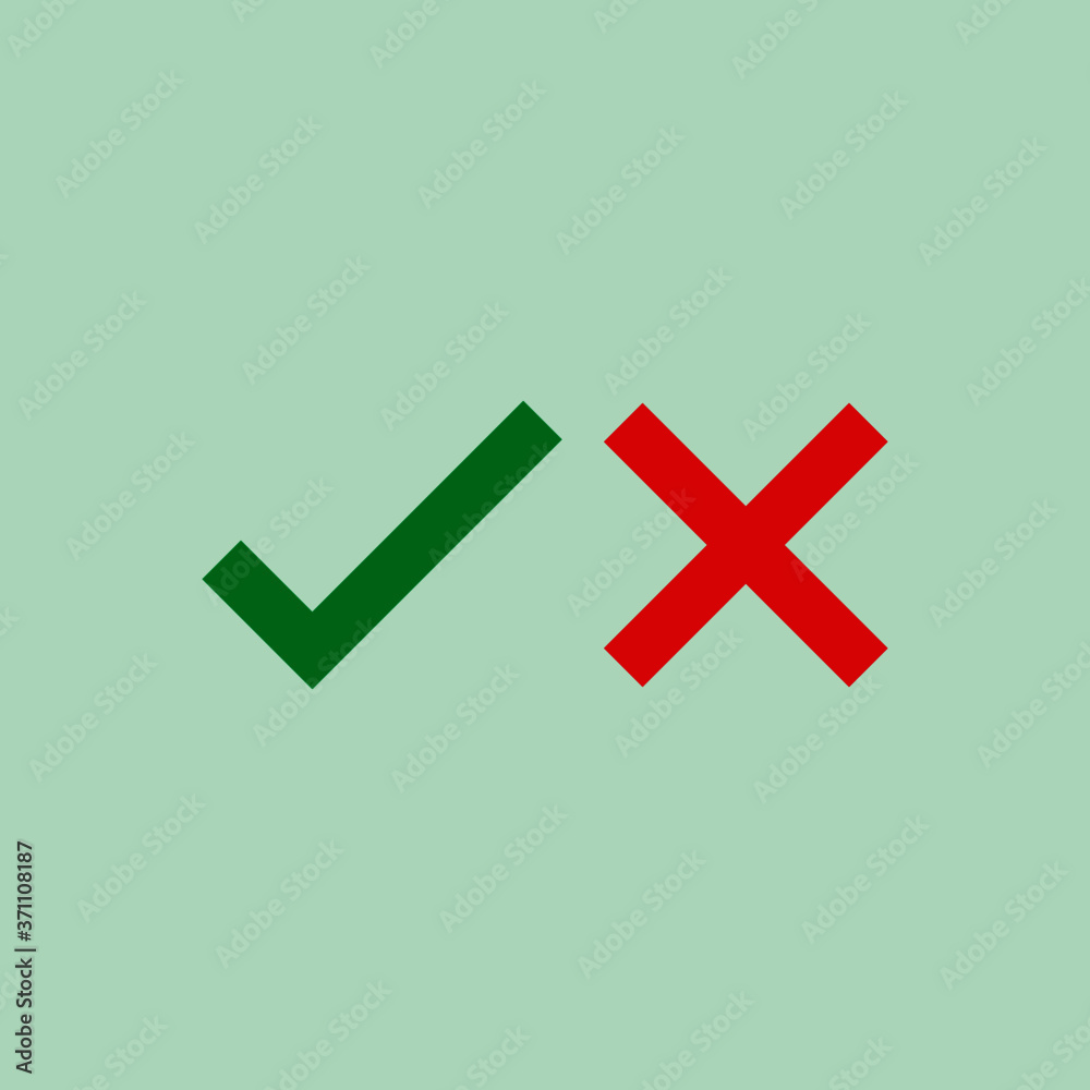 check mark and cross check mark and cross