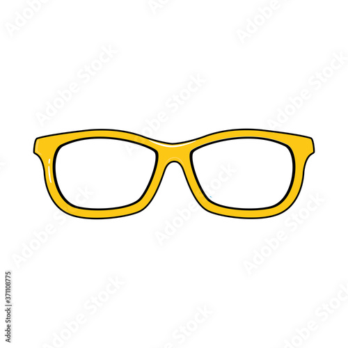 Isolated yellow glasses vector design