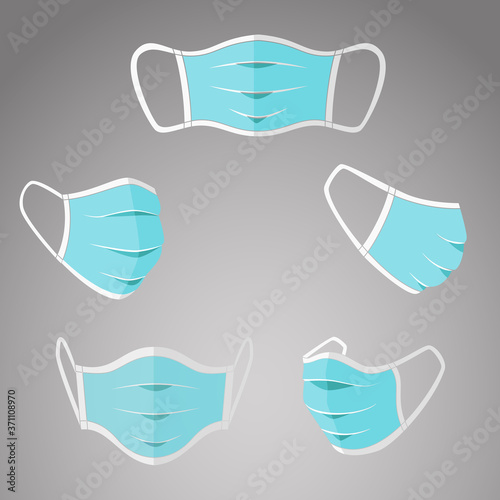 Face protection mask for epidemy. Vector art. 