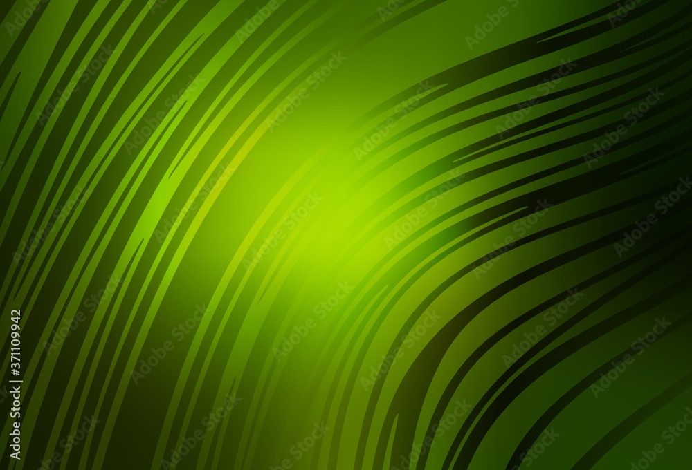 Obraz premium Dark Green vector texture with wry lines.