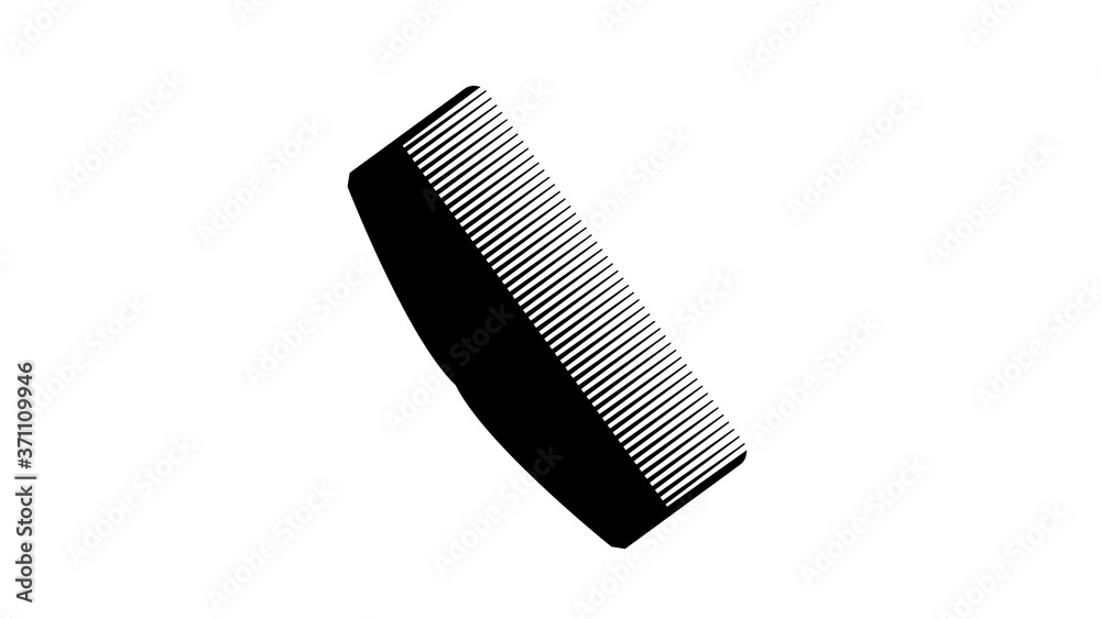 Comb icon. Black icon isolated on white background. Comb silhouette Comb icon. Black icon isolated on white background. Comb silhouette