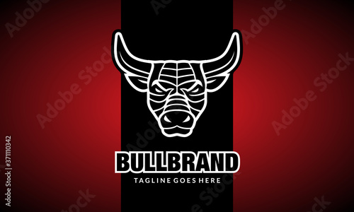 Bull Head Logo Design - Abstract Stong and Angry Bull Vector Illustration