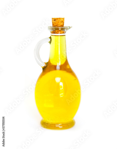 Bottle of olive oil isolated on a white background 