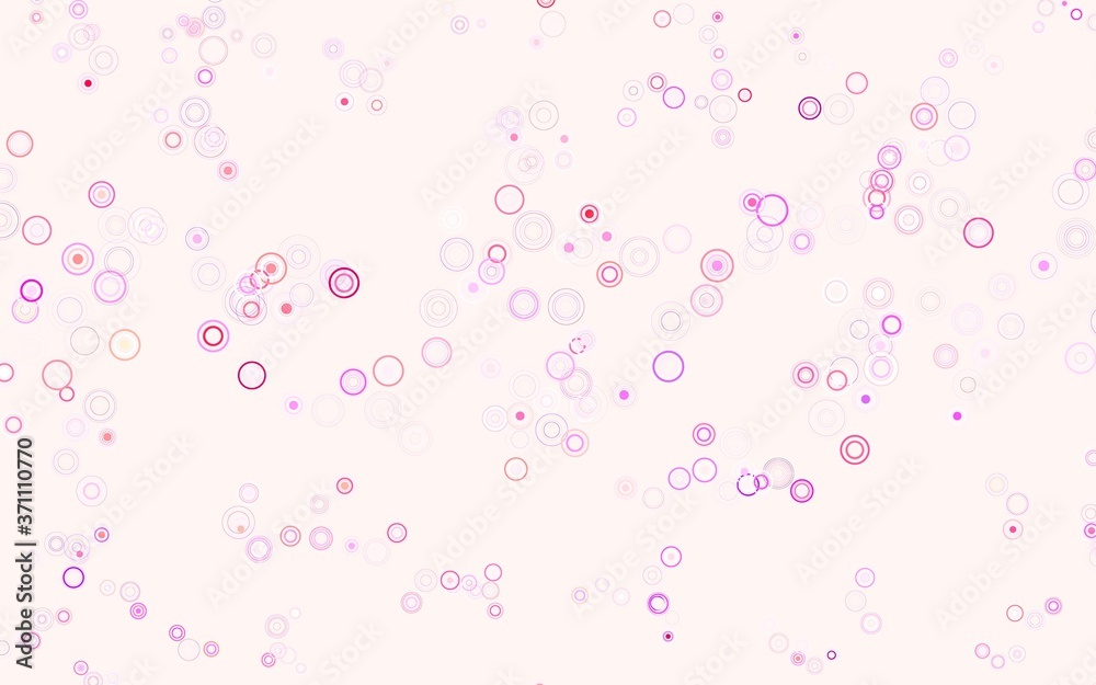 Light Pink, Yellow vector background with bubbles.