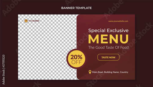 Special menu food banner template for restaurant and cafe