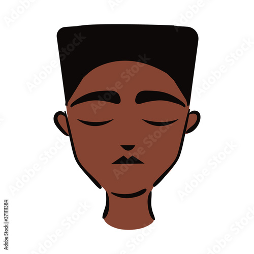 young afro man ethnicity flat style icon
