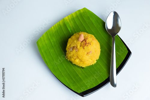 Indian dessert dish - Traditional indian Sweet dish - kesari bath  photo