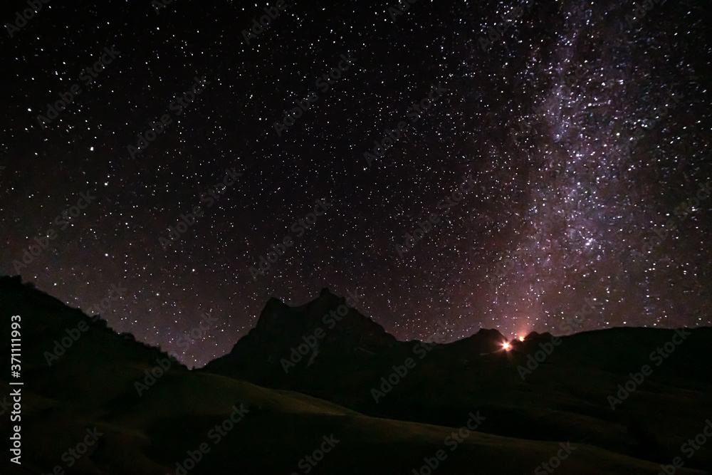Milky Way and Perseids in the mountains of the Allgau Alps