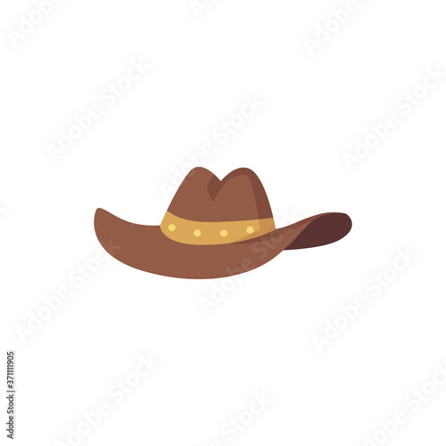 Brown cowboy hat isolated on white background - Western costume element