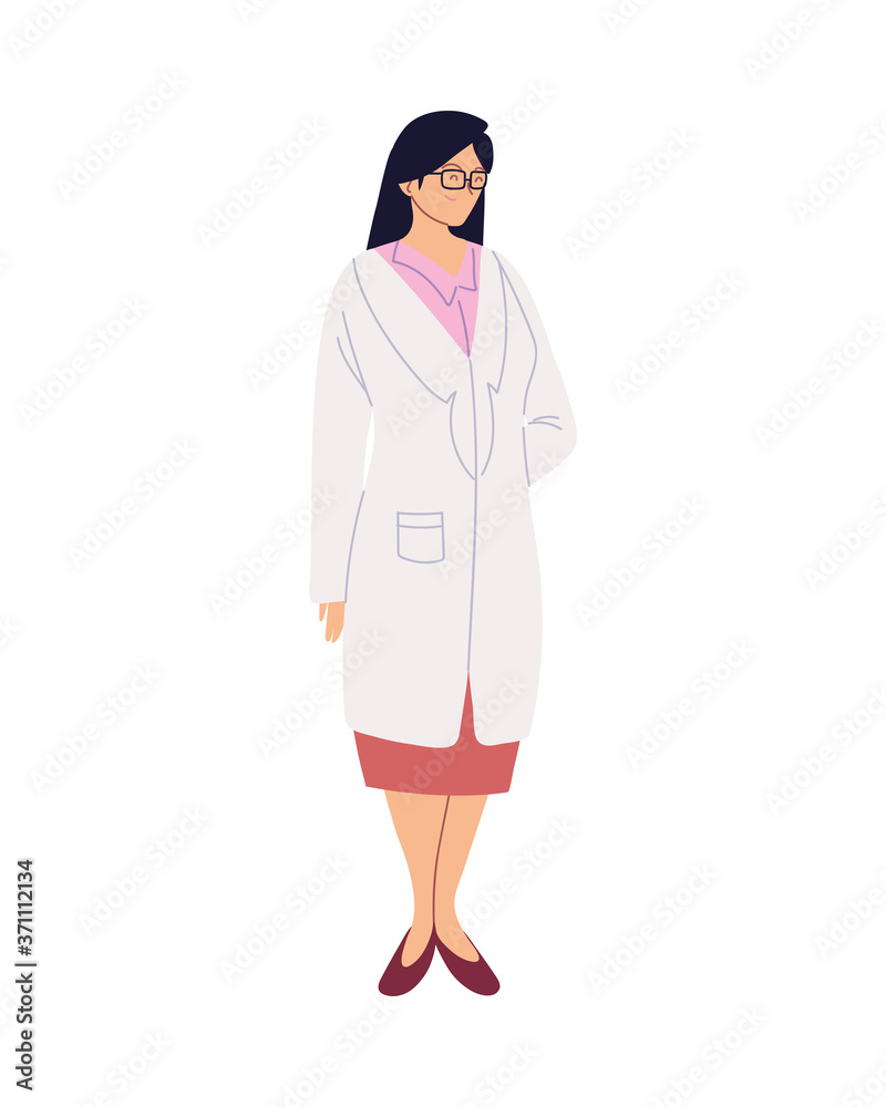 woman doctor with uniform and glasses vector design woman doctor with uniform and glasses vector design