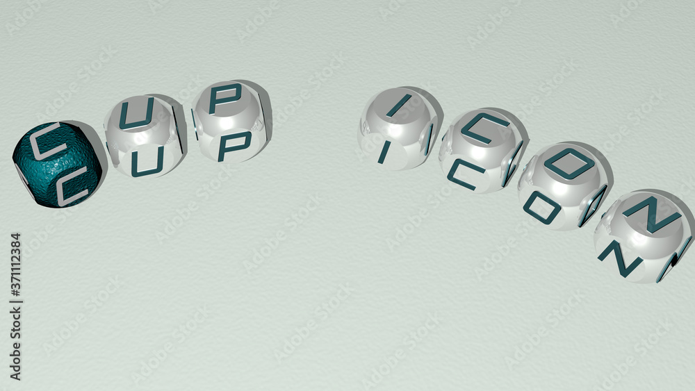 cup icon text of dice letters with curvature - 3D illustration for coffee and background cup icon text of dice letters with curvature - 3D illustration for coffee and background