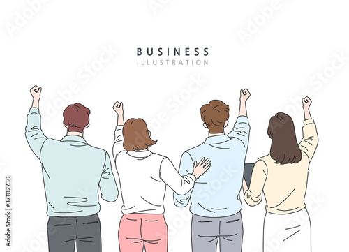 Business concept vector line illustration