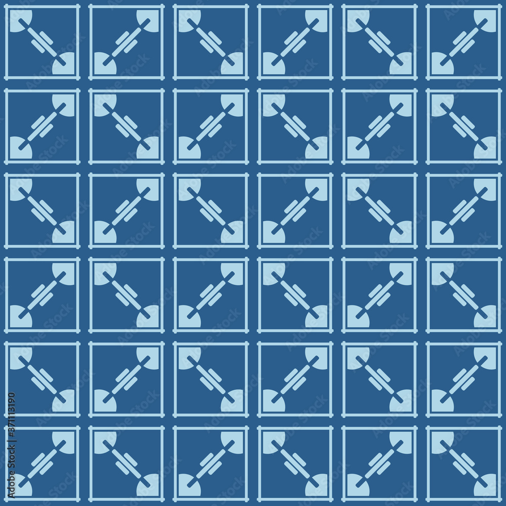 Fototapeta premium Japanese Chain Square Vector Seamless Pattern
