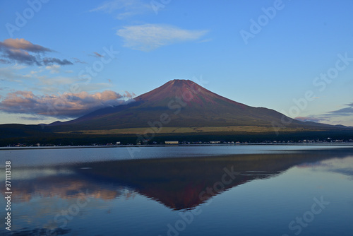 Mt.Fuji, when it has a red appearance 