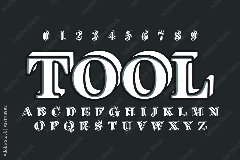 Naklejka Modern 3D font and alphabet for poster, sticker vector
