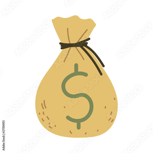 isolated money bag vector design
