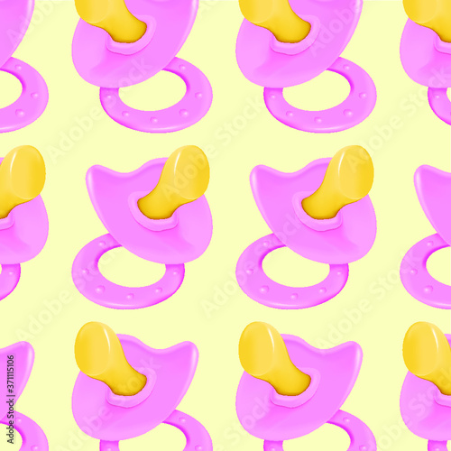 seamless background with pacifier