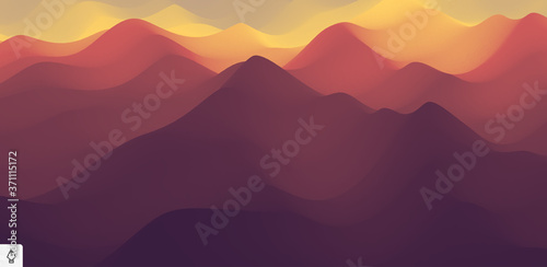 Mountain landscape. Mountainous terrain. Vector illustration. Abstract background.