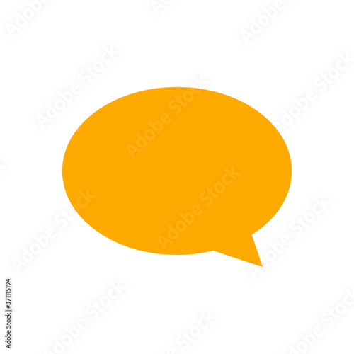 speech balloon ellipse orange isolated on white, clip art speech bubble sign of communication symbol, orange speech bubble for talk text, balloon message icon, dialog chatting graphic for icon talk
