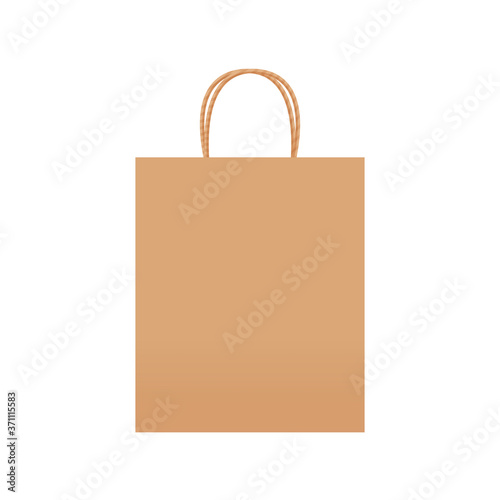 brown kraft paper bag eco blank isolated on white, template of eco bag kraft paper brown package, brown bag packaging template, illustration empty eco paper bag mock up template for graphic design