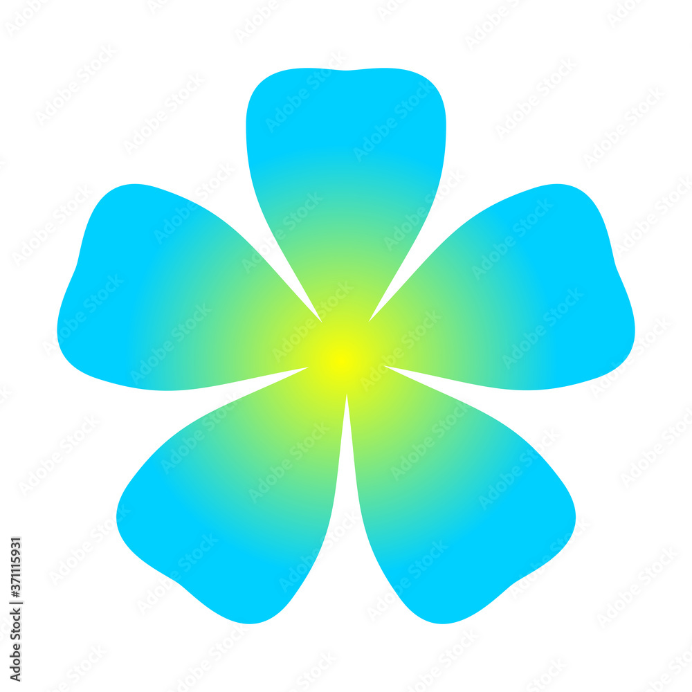 flower blue simple shape isolated on white background, blue flowers single, petals flower blue for clip art, illustration flower for kids, flower petals graphic for card decoration
