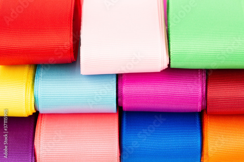 Colorful grosgrain ribbons photo