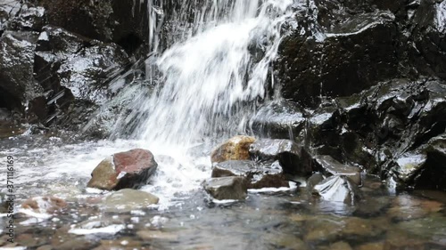 Water flowing over rocks