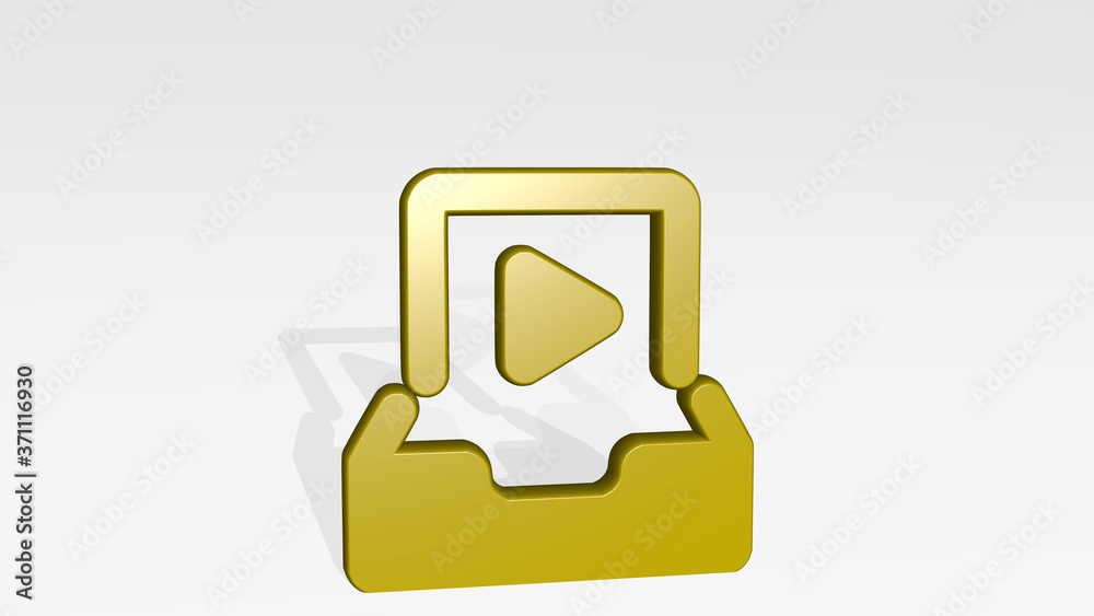 DRAWER PLAY 3D icon casting shadow - 3D illustration for cabinet and design DRAWER PLAY 3D icon casting shadow - 3D illustration for cabinet and design