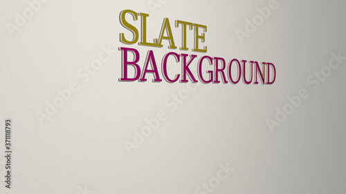 slate background text on the wall - 3D illustration for black and stone