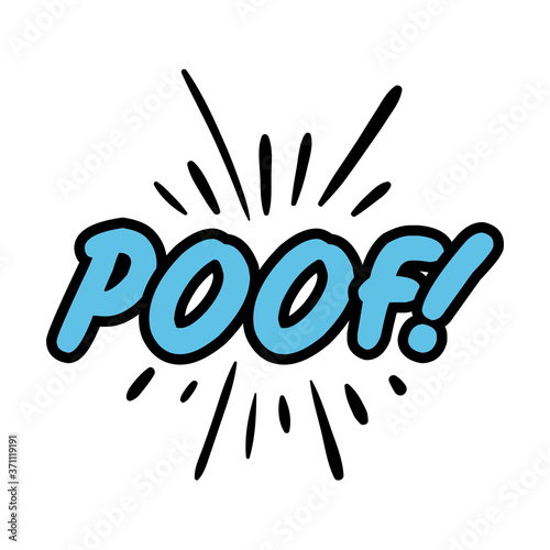 poof expresion word pop art flat style