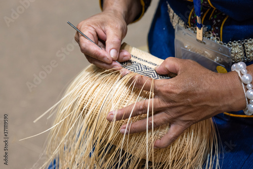 Hand weaving factory, Homemade hand Basket Weaving in Thailand