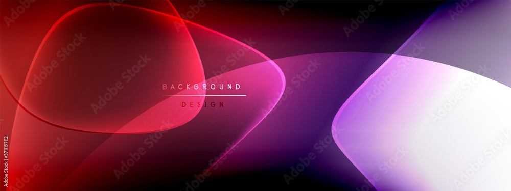 Vector abstract background - liquid bubble shapes on fluid gradient with shadows and light effects. Shiny design template for text