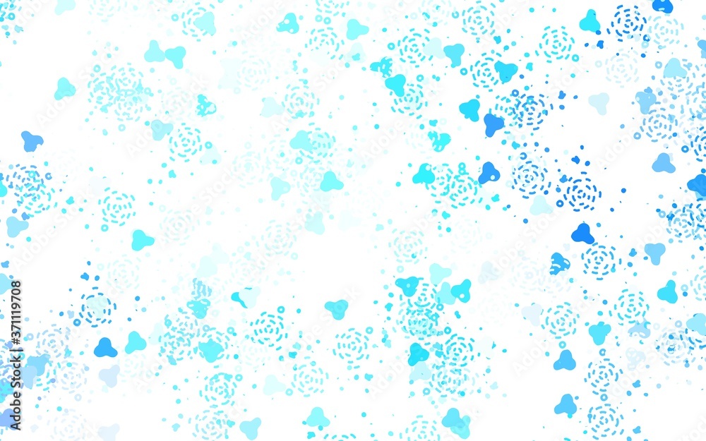 Light BLUE vector template with chaotic shapes. Light BLUE vector template with chaotic shapes.