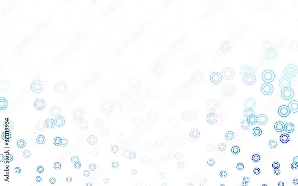 Light Pink, Blue vector pattern with spheres.