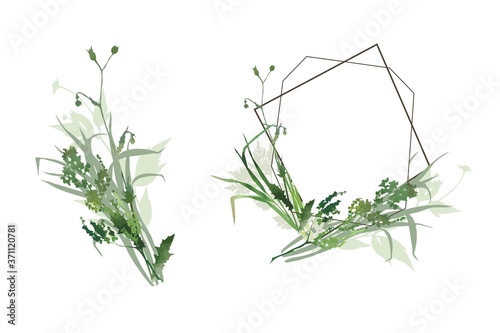 decorative template with grass