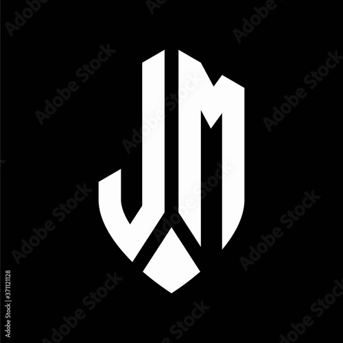 lm logo monogram with emblem shield style design template