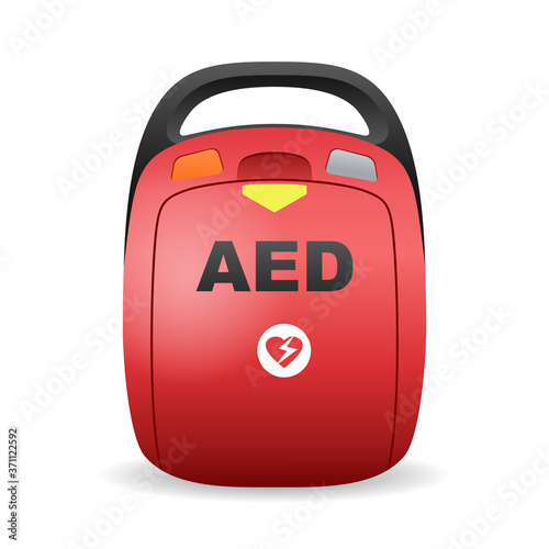 AED - automated external defibrillator  illustration - isolated vector medical healthcare device equipment 