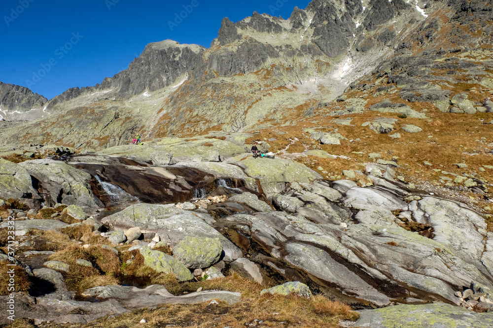 Great Cold Valley in Vysoke Tatry (High Tatras), Slovakia. The Great Cold Valley is 7 km long valley, very attractive for tourists Great Cold Valley in Vysoke Tatry (High Tatras), Slovakia. The Great Cold Valley is 7 km long valley, very attractive for tourists